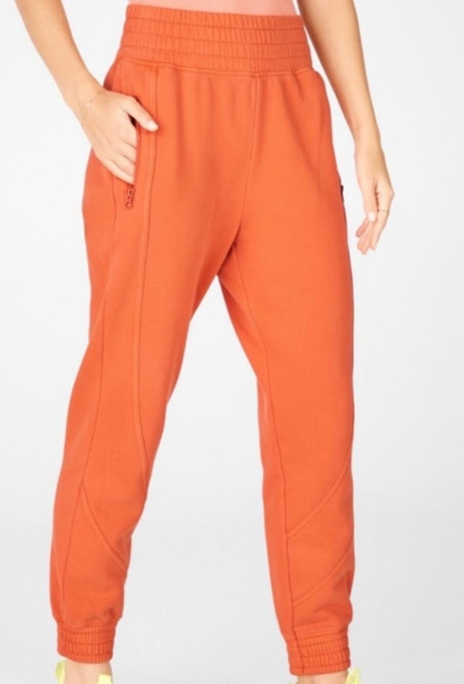 Fabletics ladies orange Jogger pant L